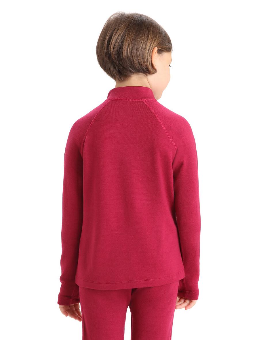 Long Sleeve Icebreaker Merino 260 Tech Half Zip Thermal Top Enfant Rose | FR 1939SGLO